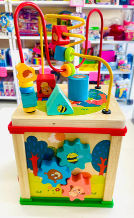 Cubo de actividades de madera