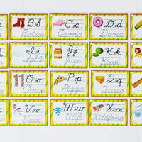 Abecedario letra cursiva trazable