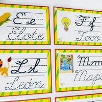 Abecedario letra cursiva trazable