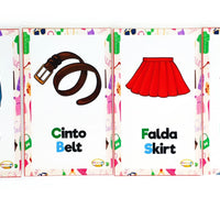 Tarjetas didácticas aprendiendo las prendas de vestir