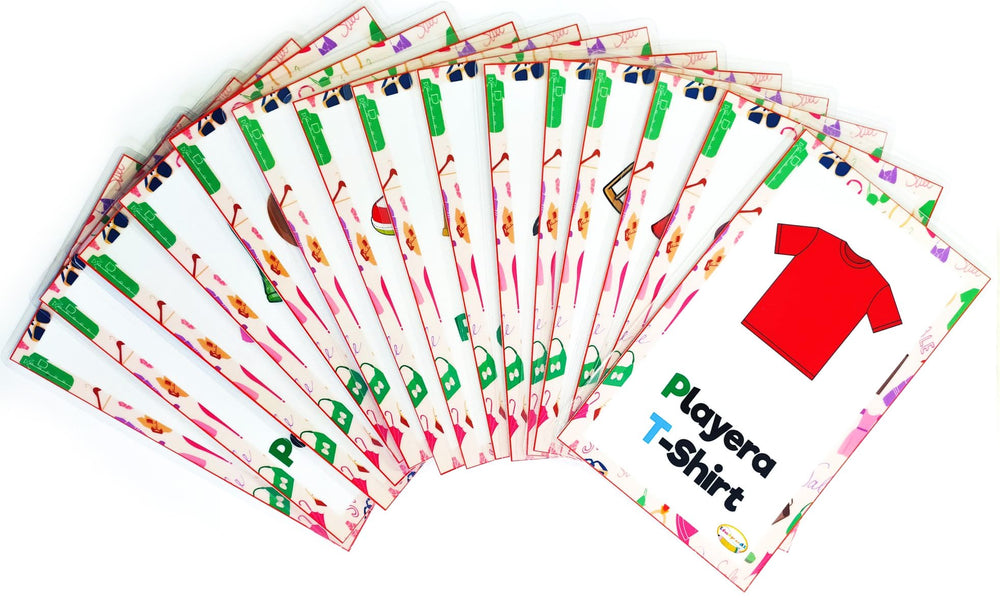 Tarjetas didácticas aprendiendo las prendas de vestir
