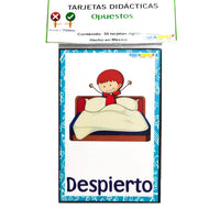 Tarjetas didácticas de los opuestos