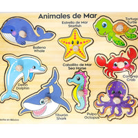 Rompecabezas animales marinos con pija
