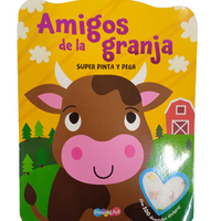 Amigos de la granja súper pinta y pega