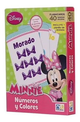 Tarjetas números y colores de Minnie