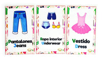 
              Tarjetas didácticas aprendiendo las prendas de vestir
            